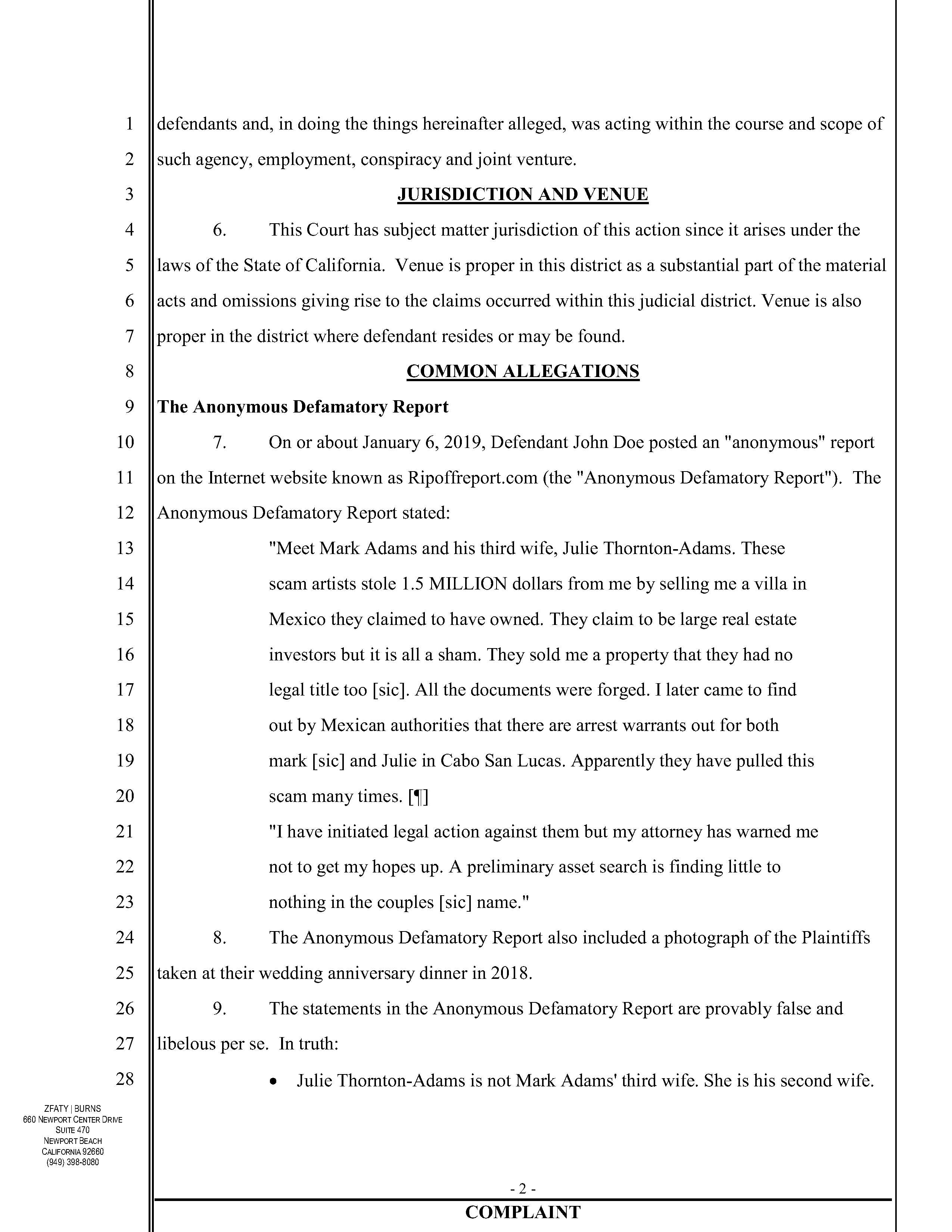 Court Conformed Copy of Complaint, page 3