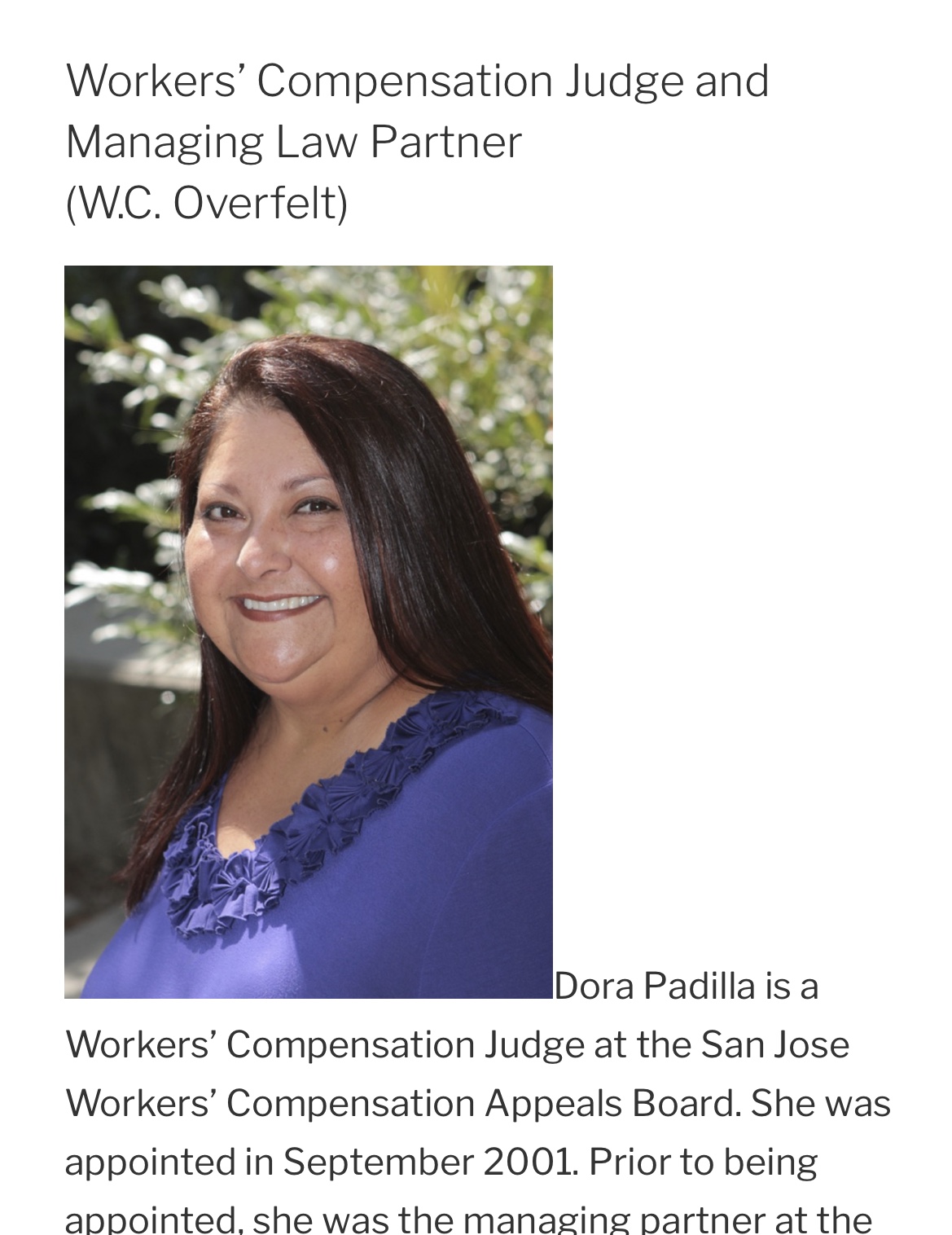 WORKERS COMP JUDGE DORA PADILLA ORDER TO PAY MARK