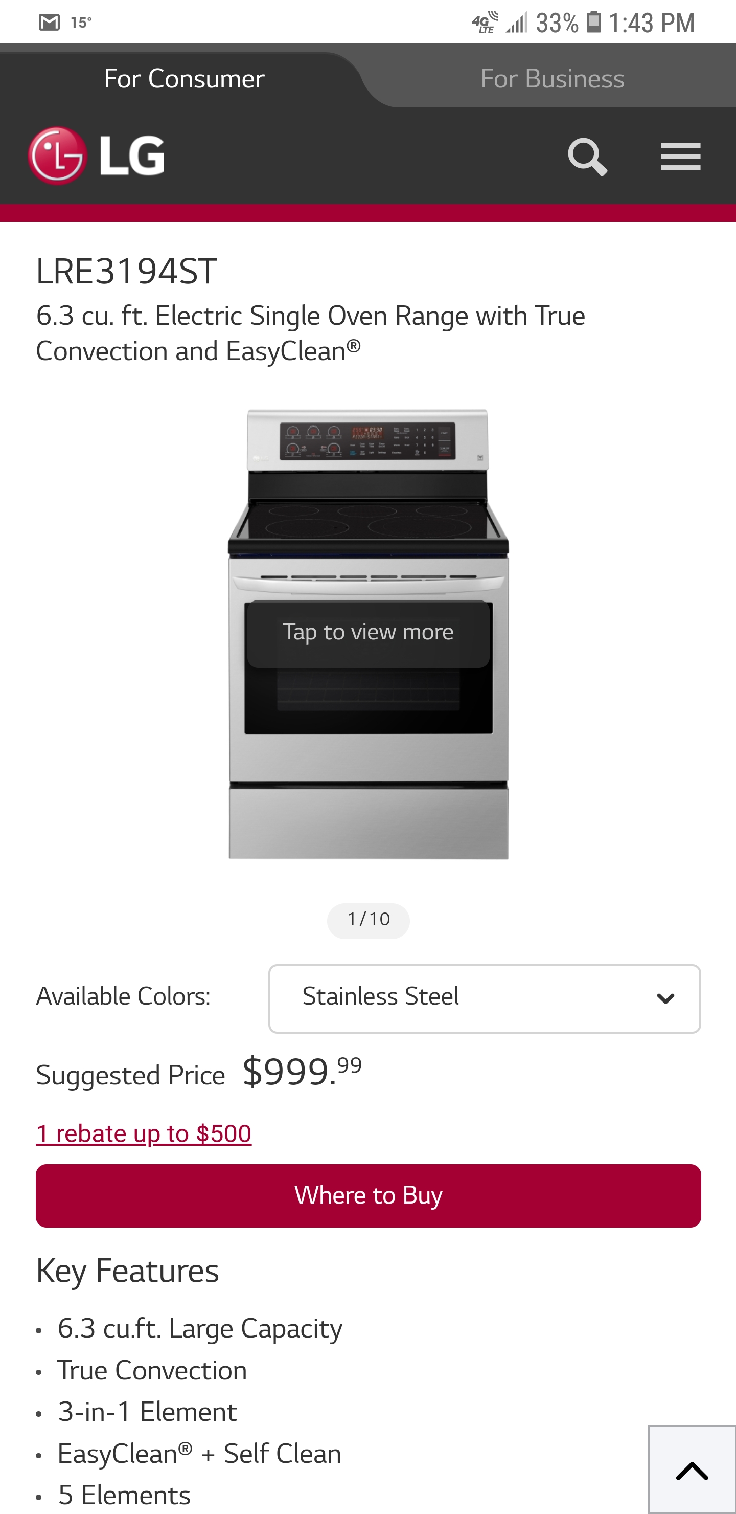 LG Website. True Convection clearly stated