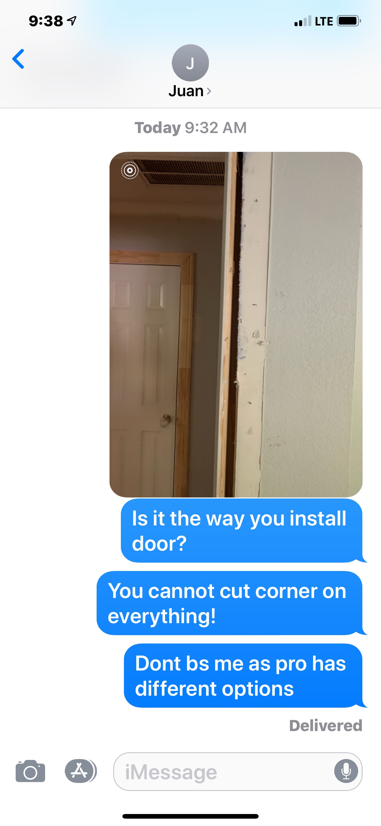 Wrong door installation