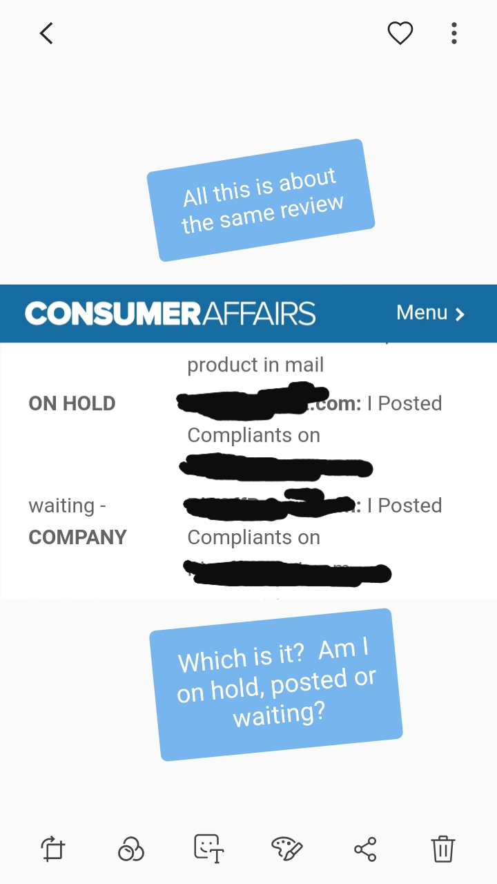 ConsumerAffairs' website is confusing