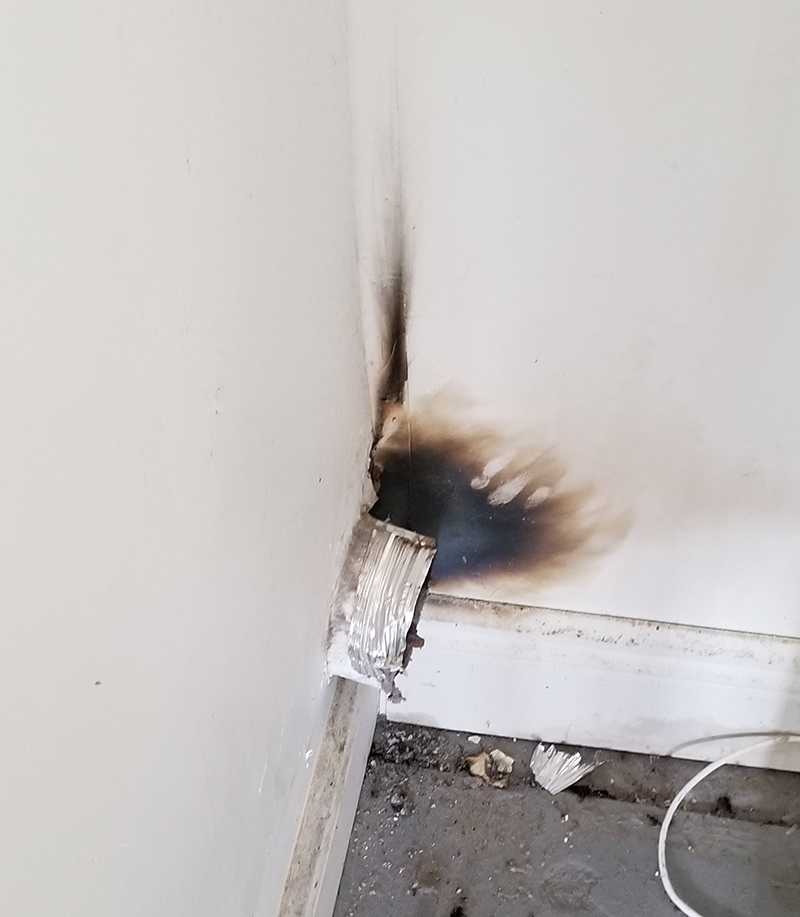 3049 Damage - Dryer Wall Burn