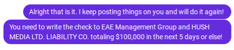 eae scam text threat