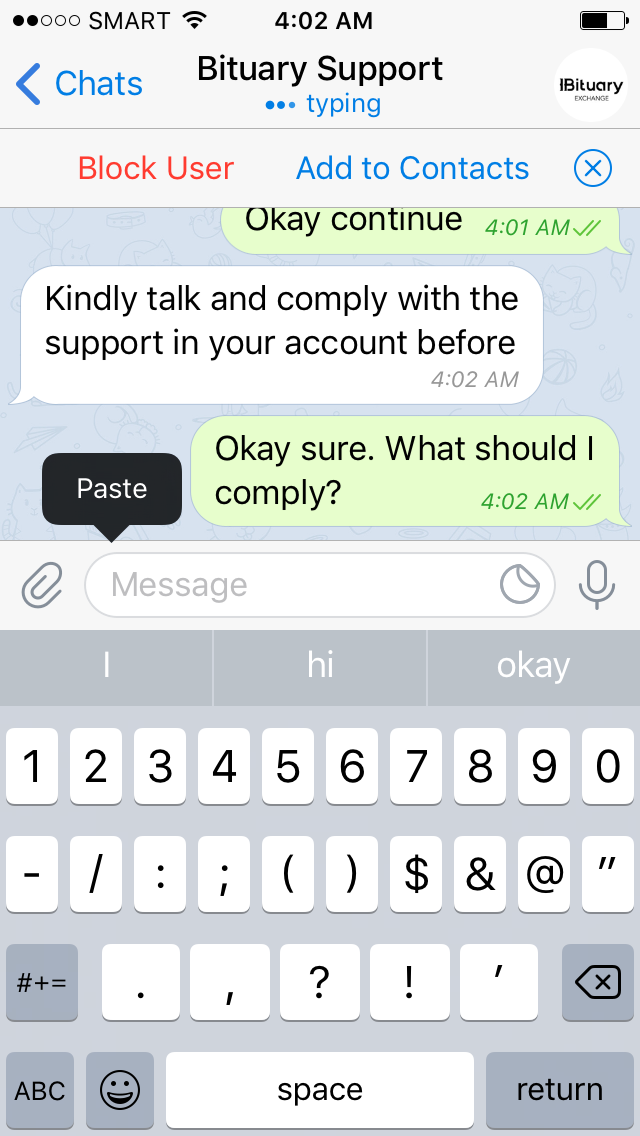 Telegram chat