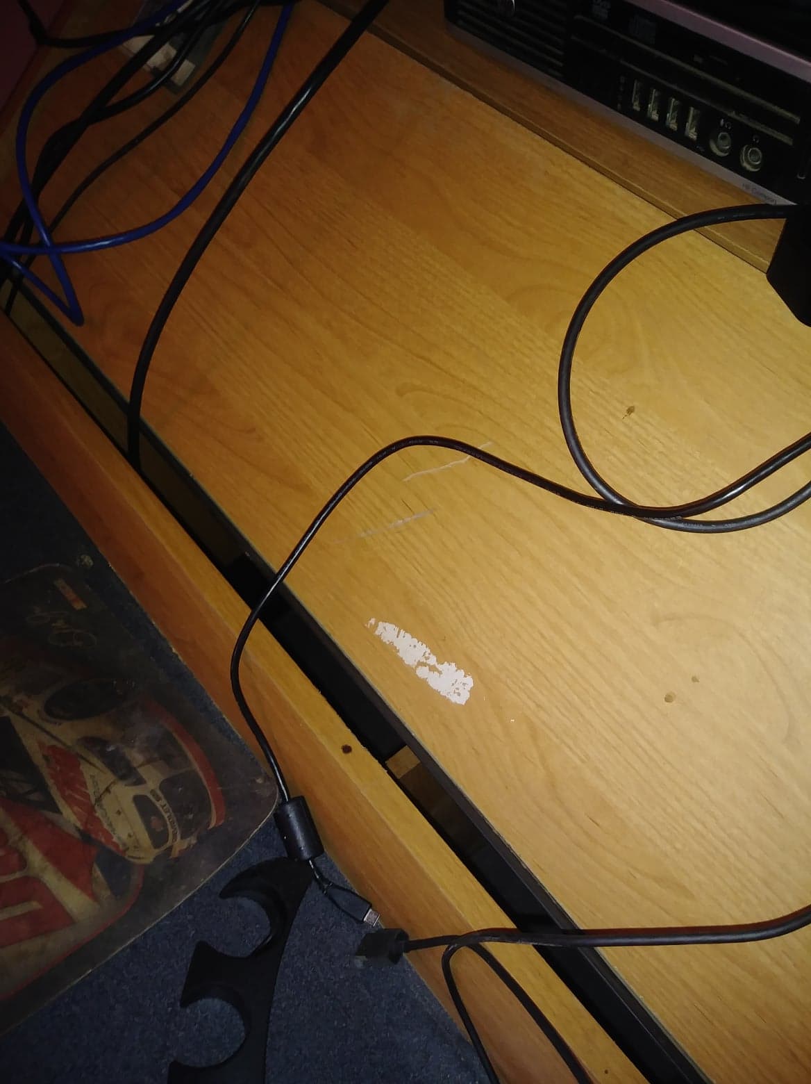 desk after tape removed