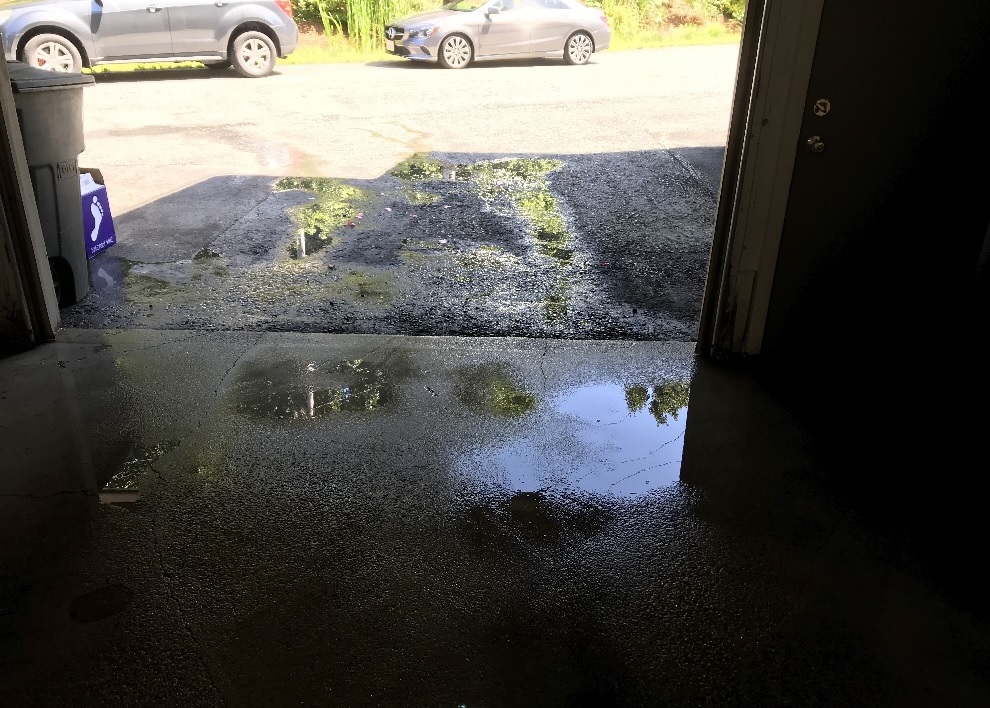 Water swept out constantly for several days
