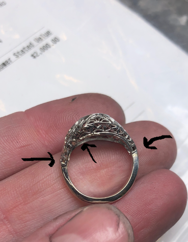 The ring after I was informed it broke into pieces