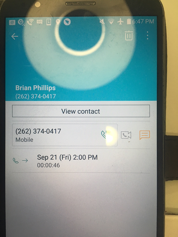 call to Brian Phillips warning