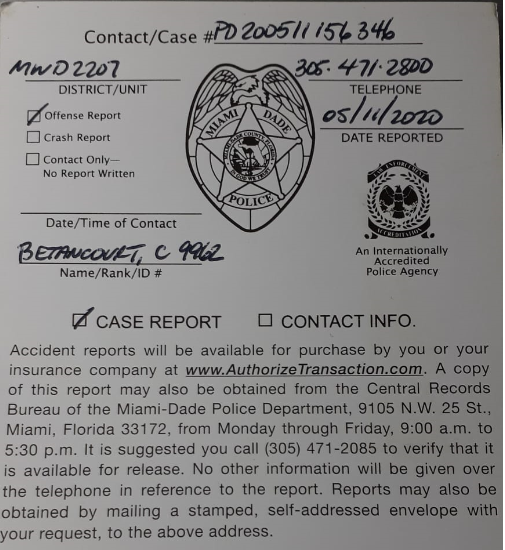 POLICE REPORT