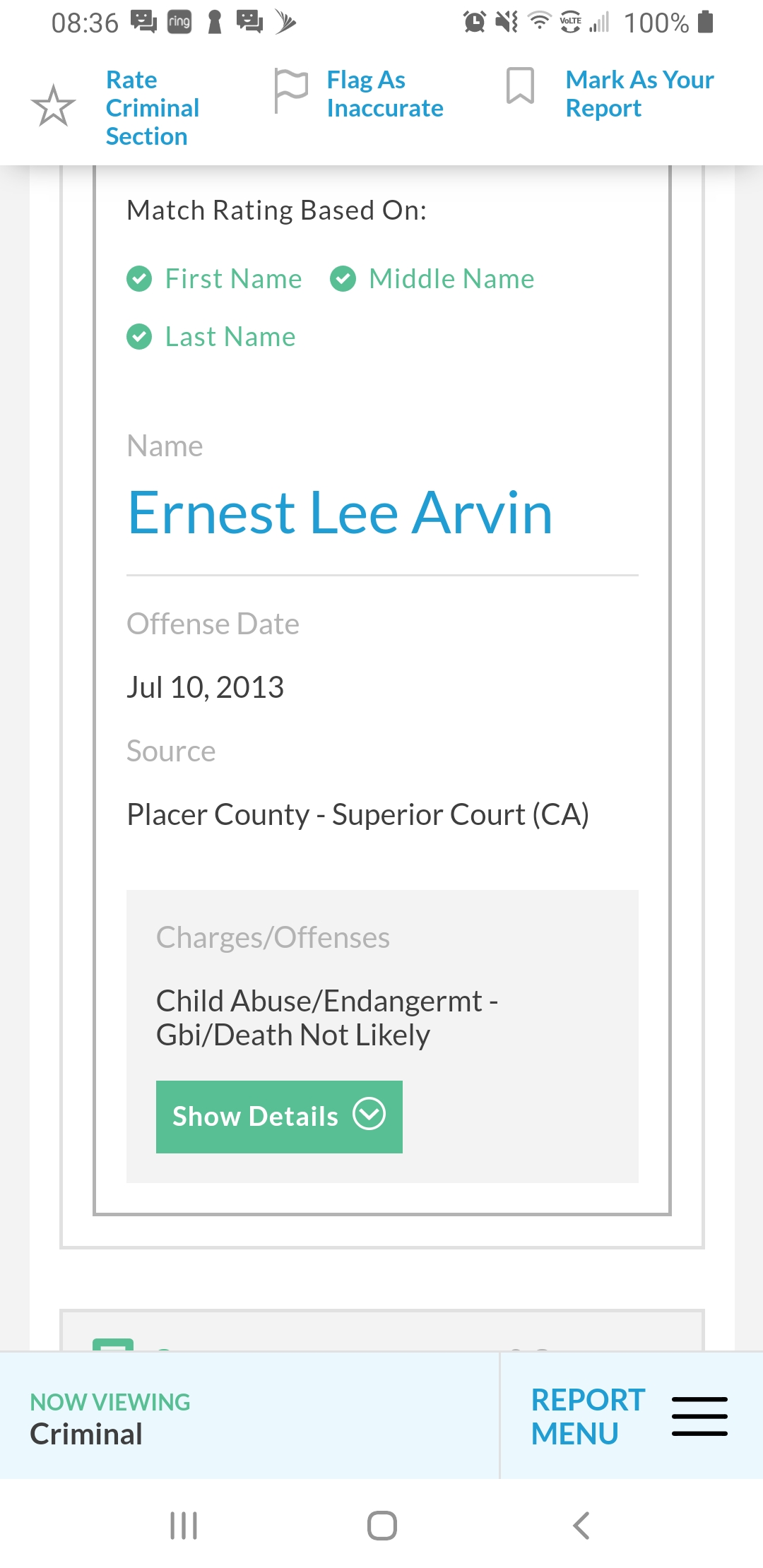 Criminal profile Kentucky AKA Ernie Arvin!! 