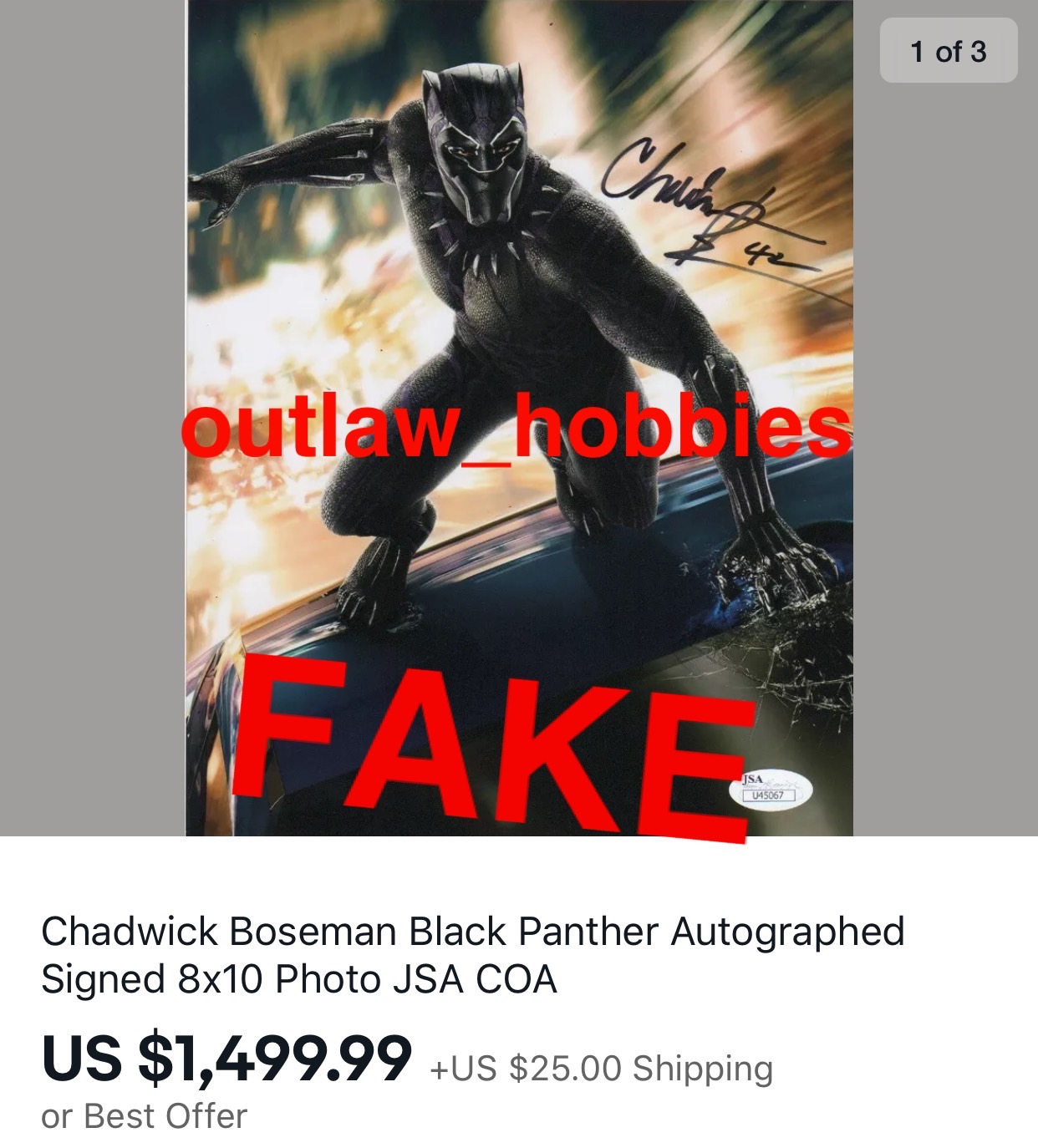 Chadwick Boseman 8x10 fake