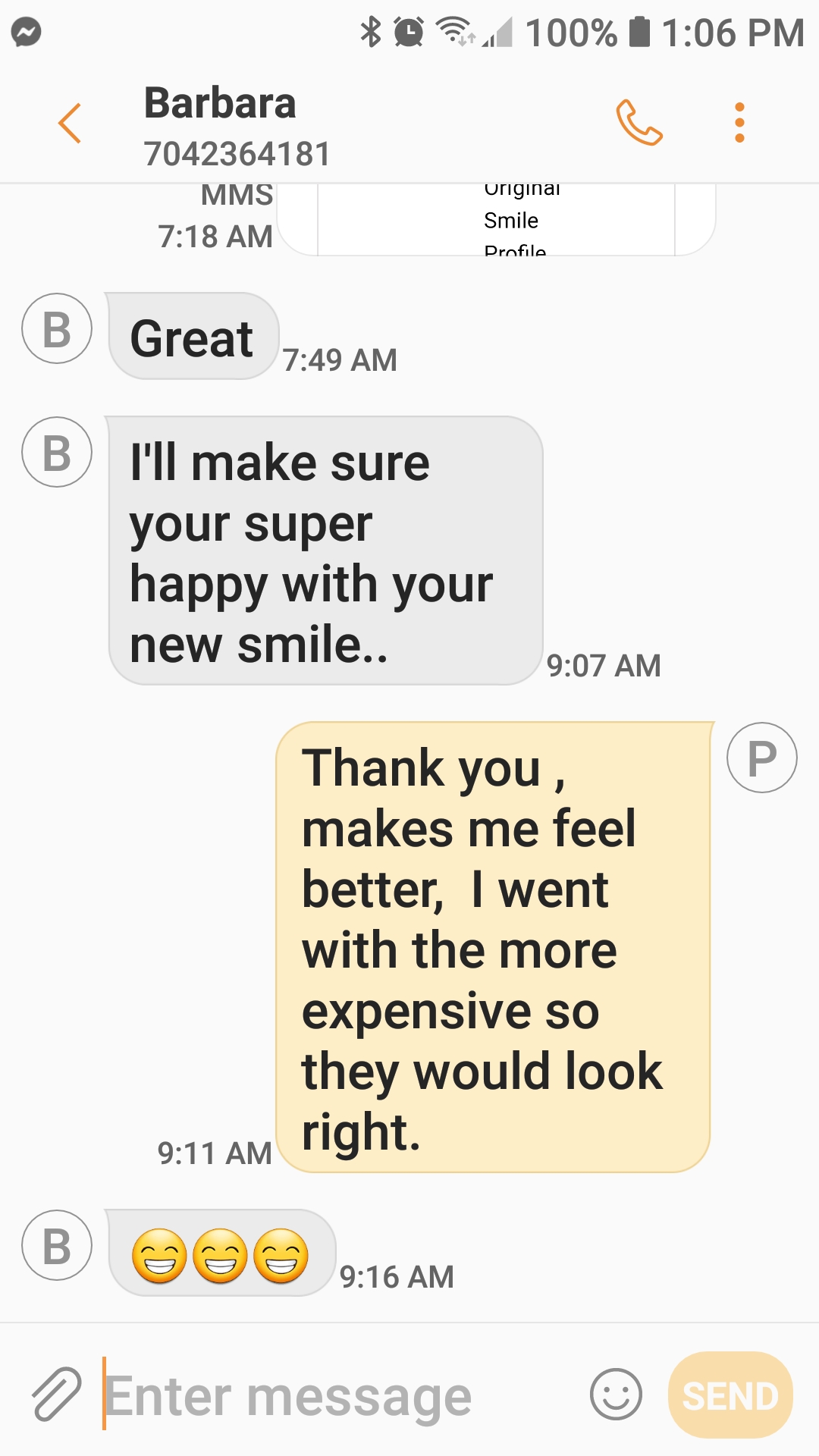 Text they will make sure I'm super happy 