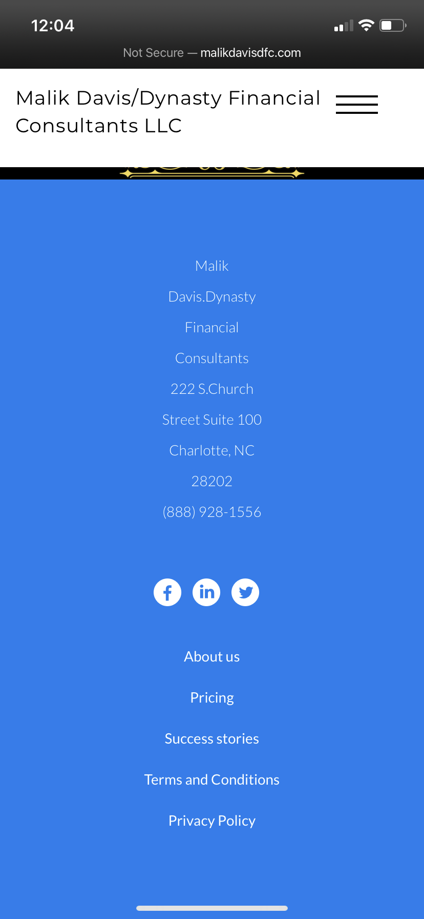 Contact page of the same site