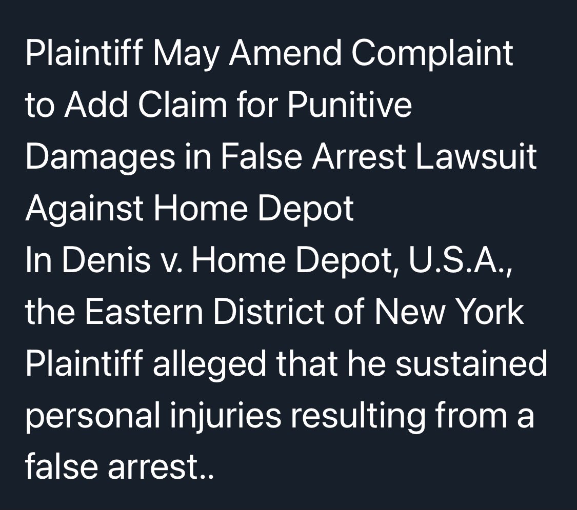 False Arrest Punitive damages