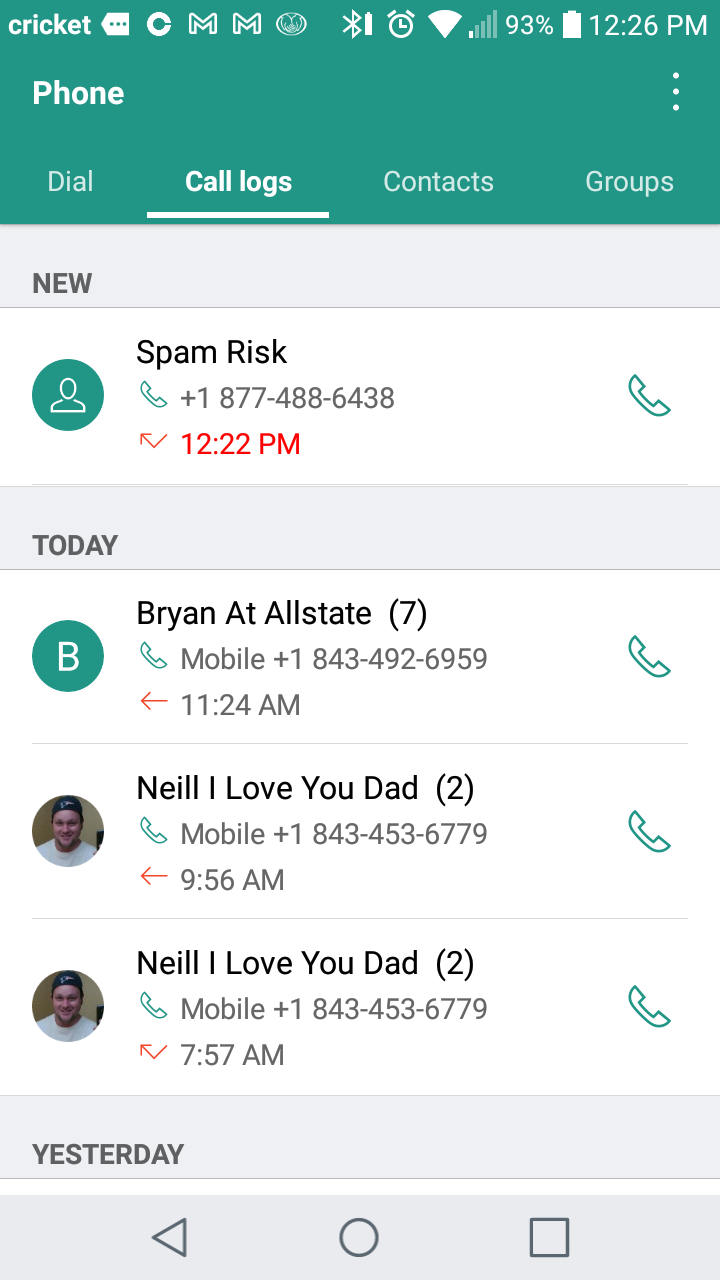 Proof of calls made June 10th 2021