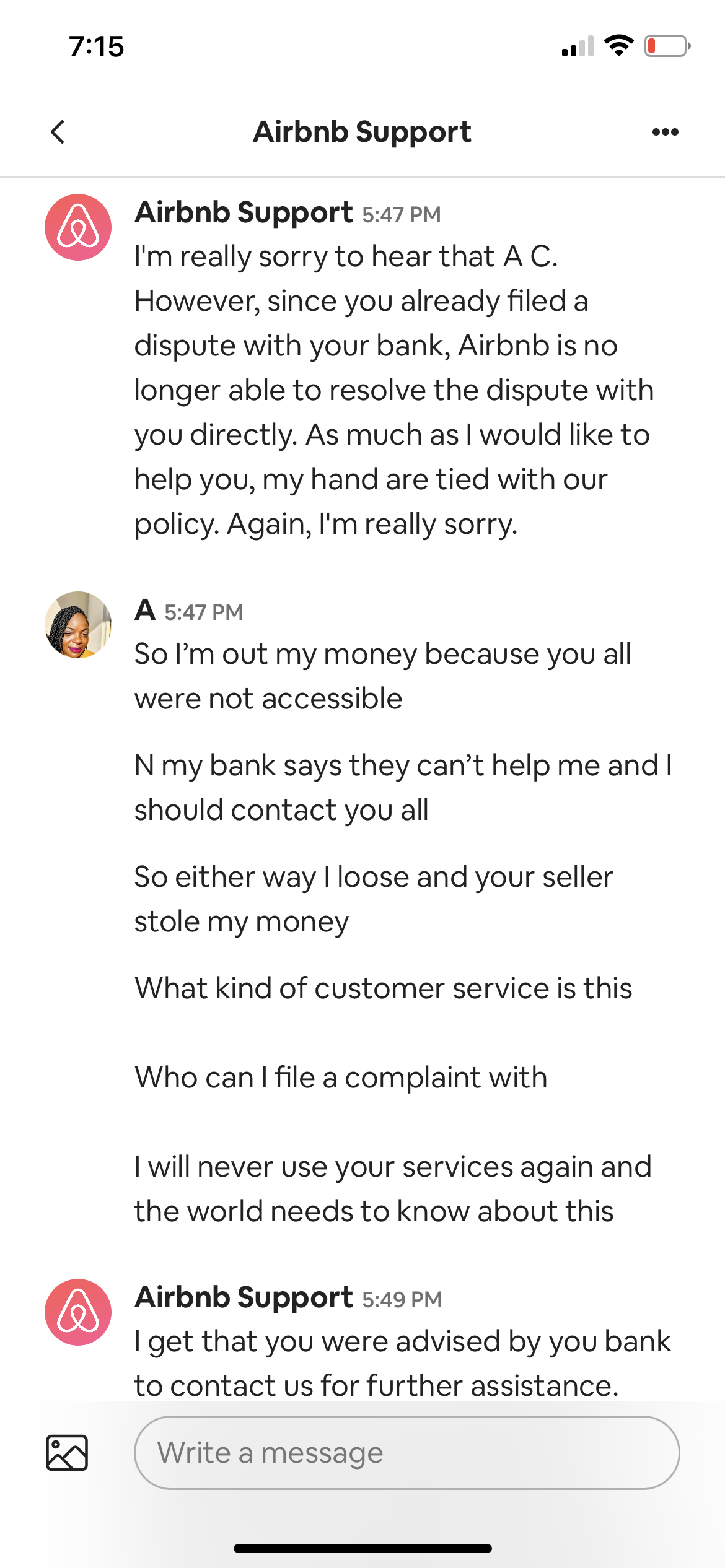 Horrible customer service 