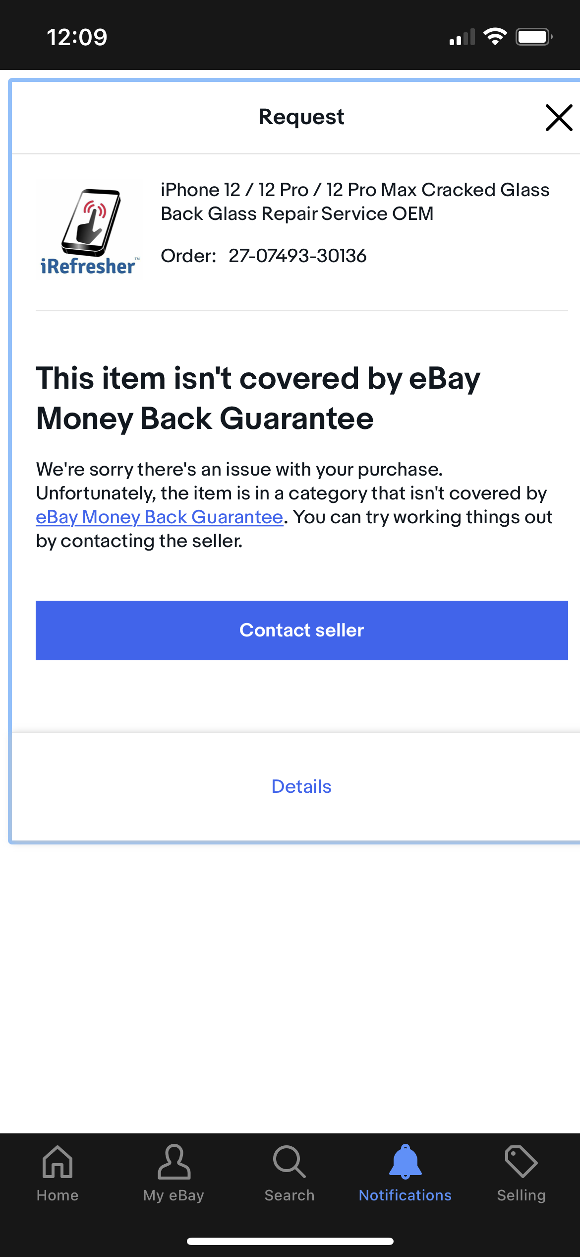 eBay telling me they can’t help