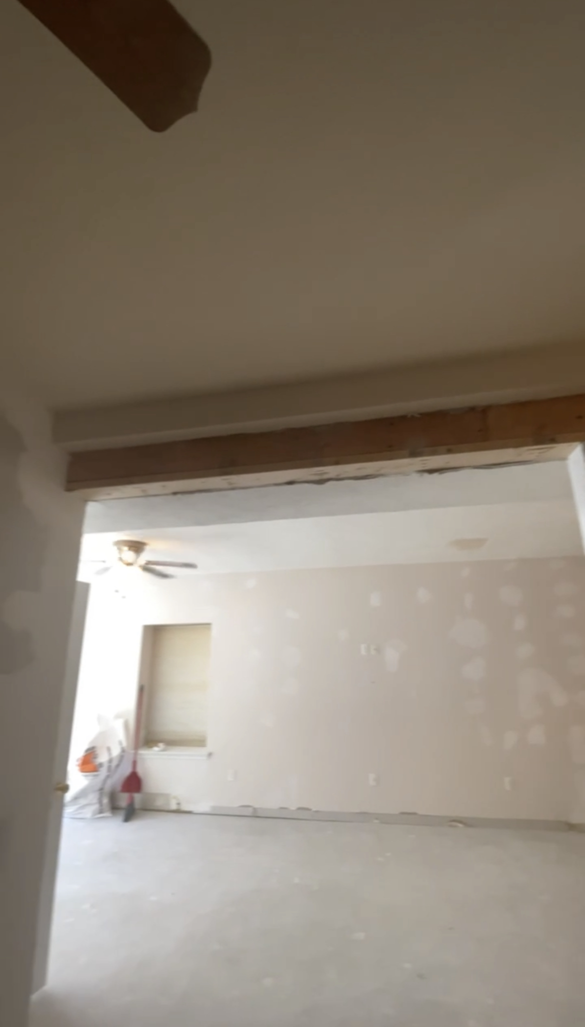 DESTROYED MAIN BEAM AND HEADERS IN BASEMENT 