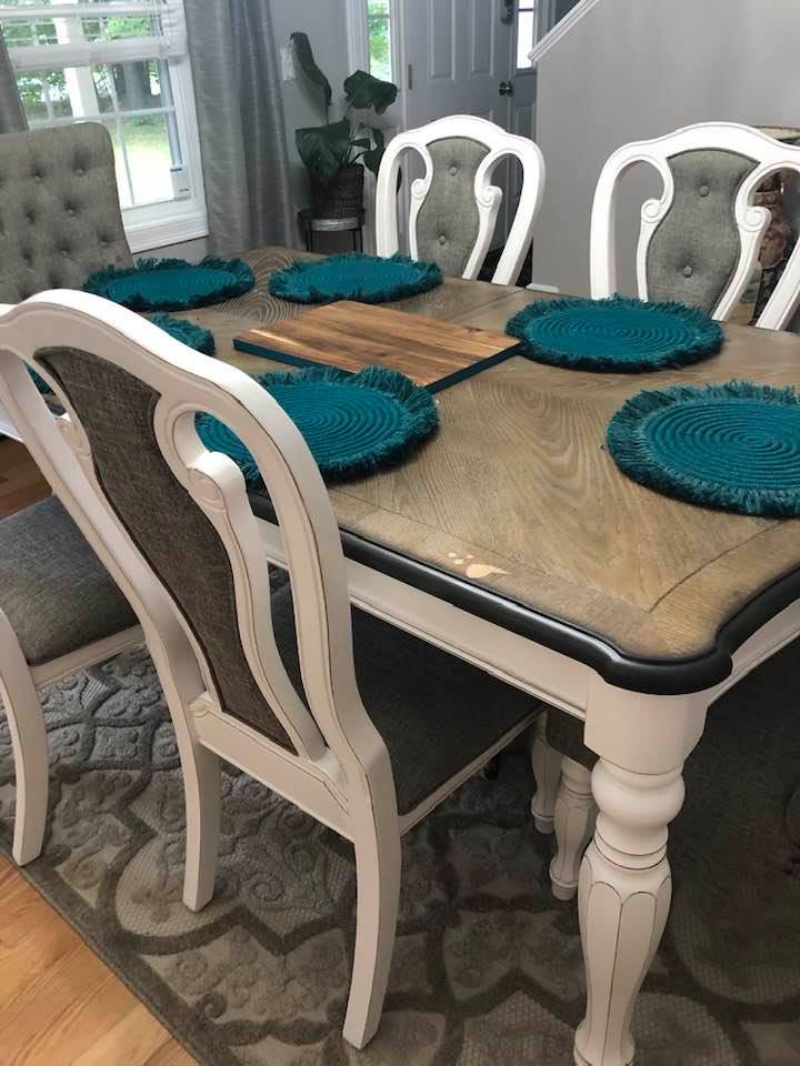 The entire table showing the small spots