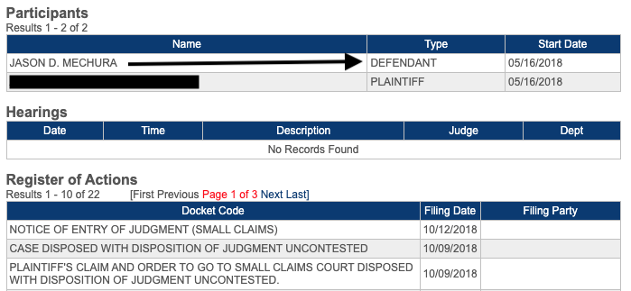 2018 Small Claims Case