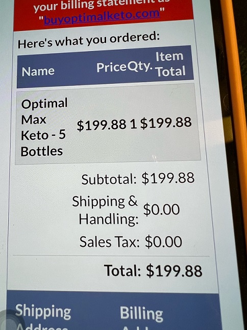 Ripoff charged 199.88 for 39.99 order