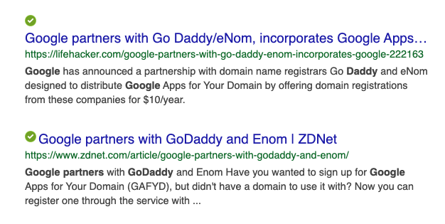 Their parter Google / my DNS...
