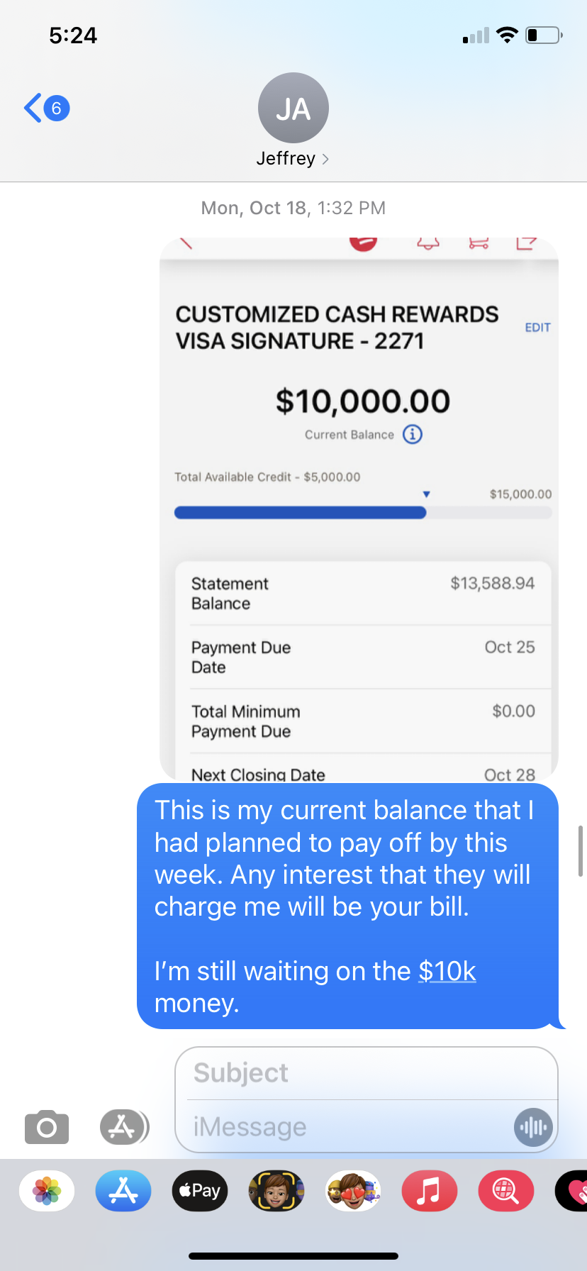 Asking to pay interest