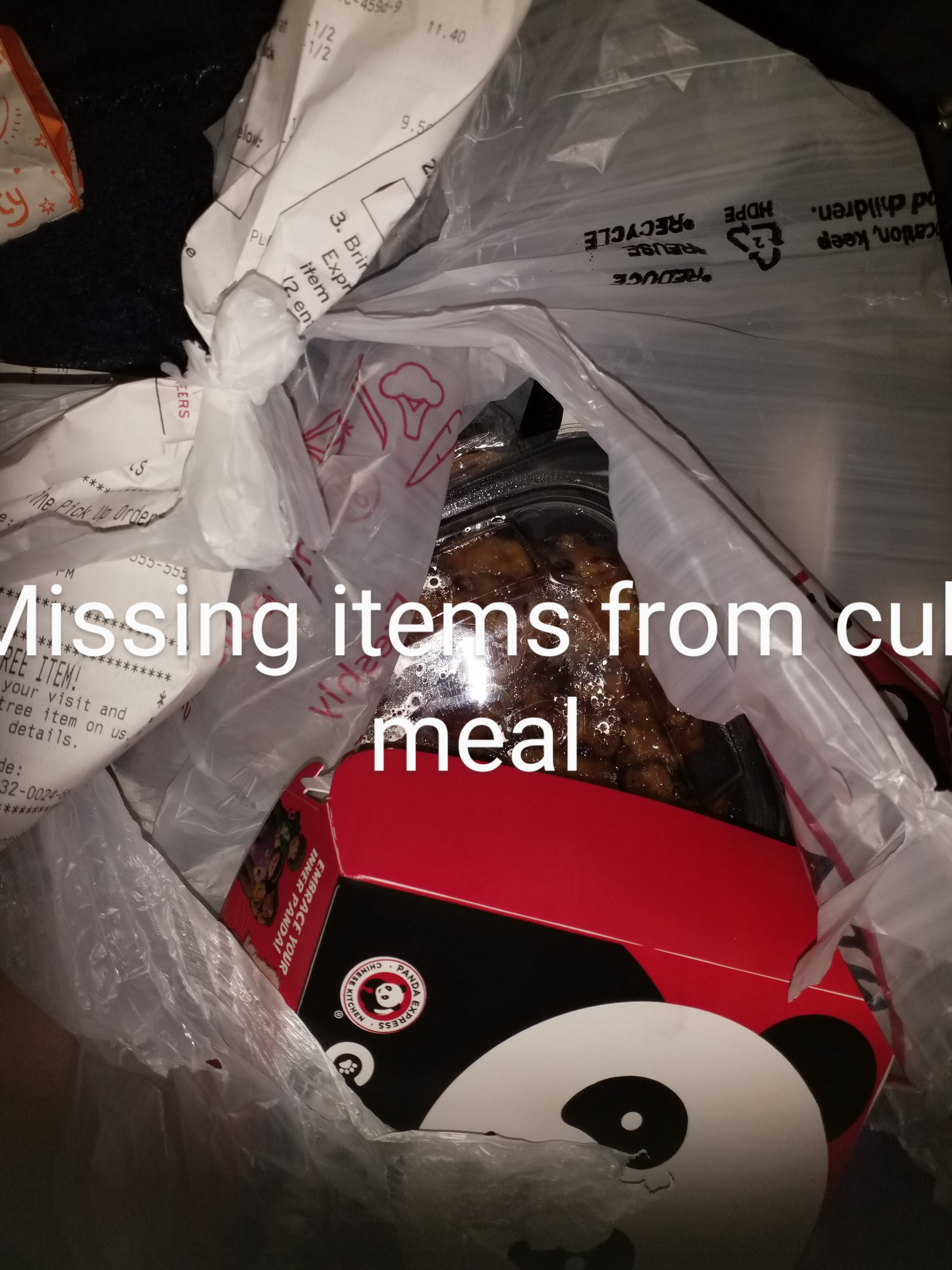 Missing items from cub meal