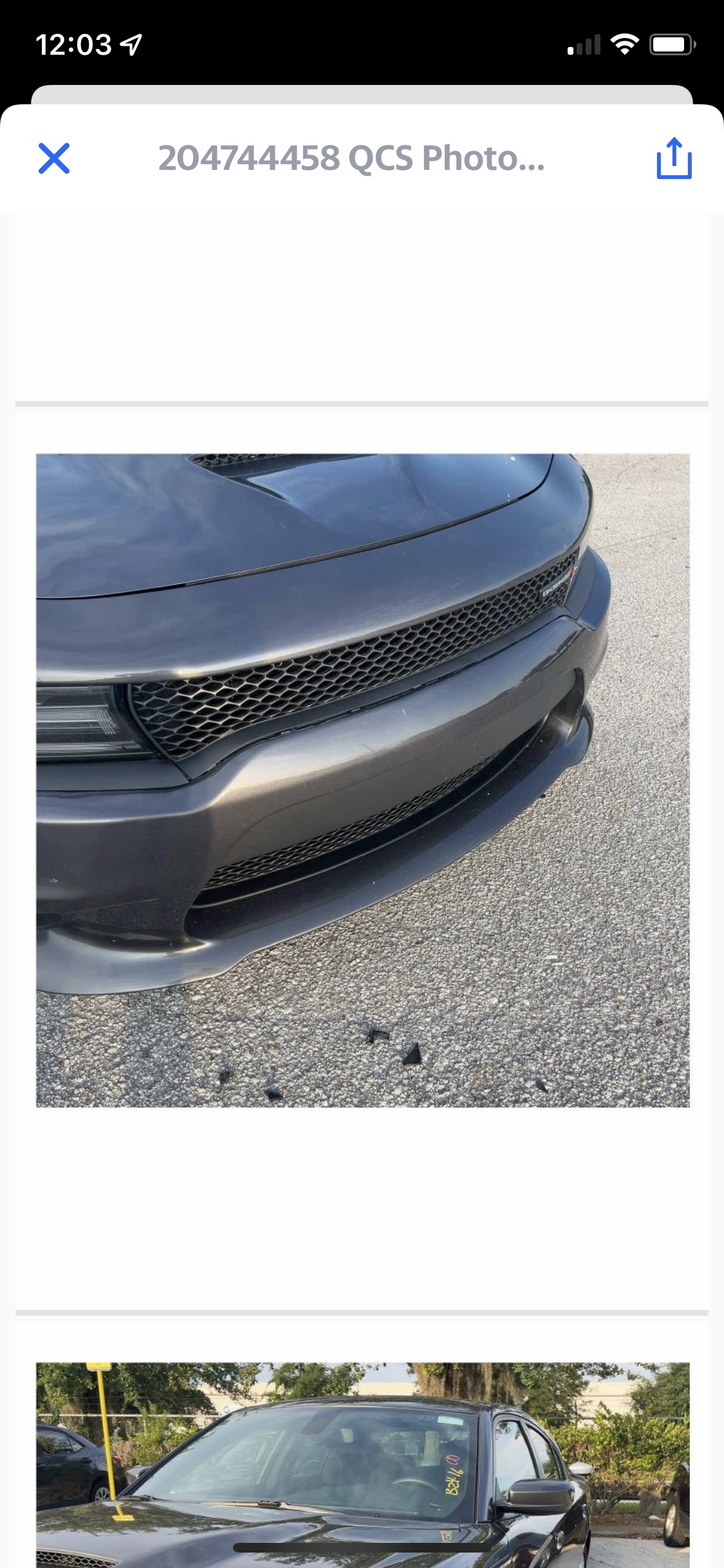 Pictures Hertz sent saying bumper and hood damages