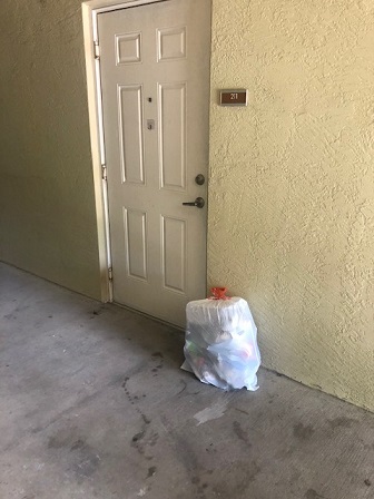 Leaking smell trash by section 8 outside