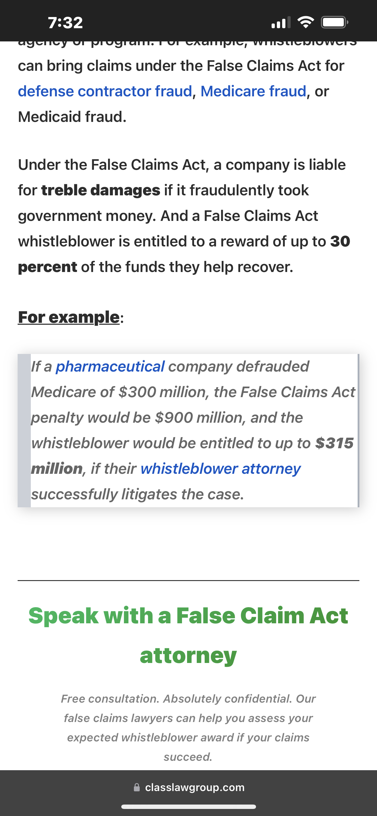 False claims act recourse