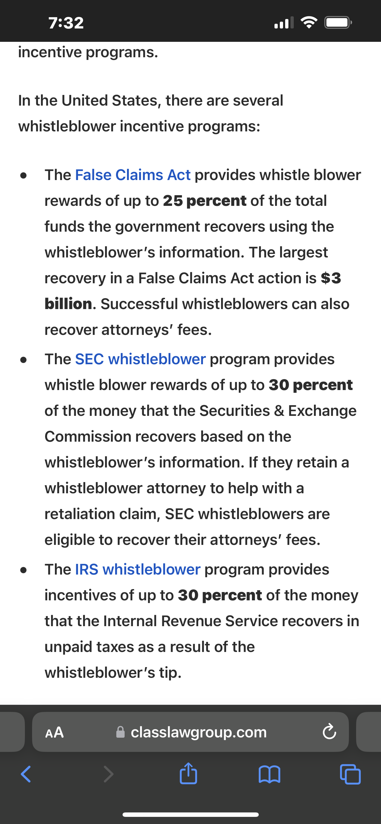 SEC and IRS whistleblower recourse