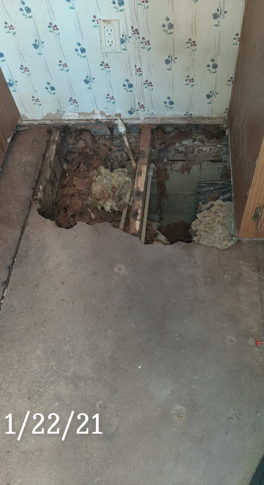 Rotted out sub flooring from previous flood