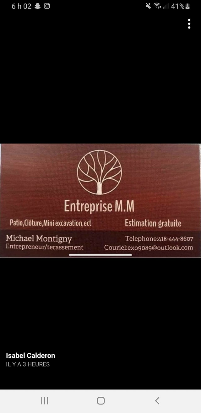 Michael Montigny's business card