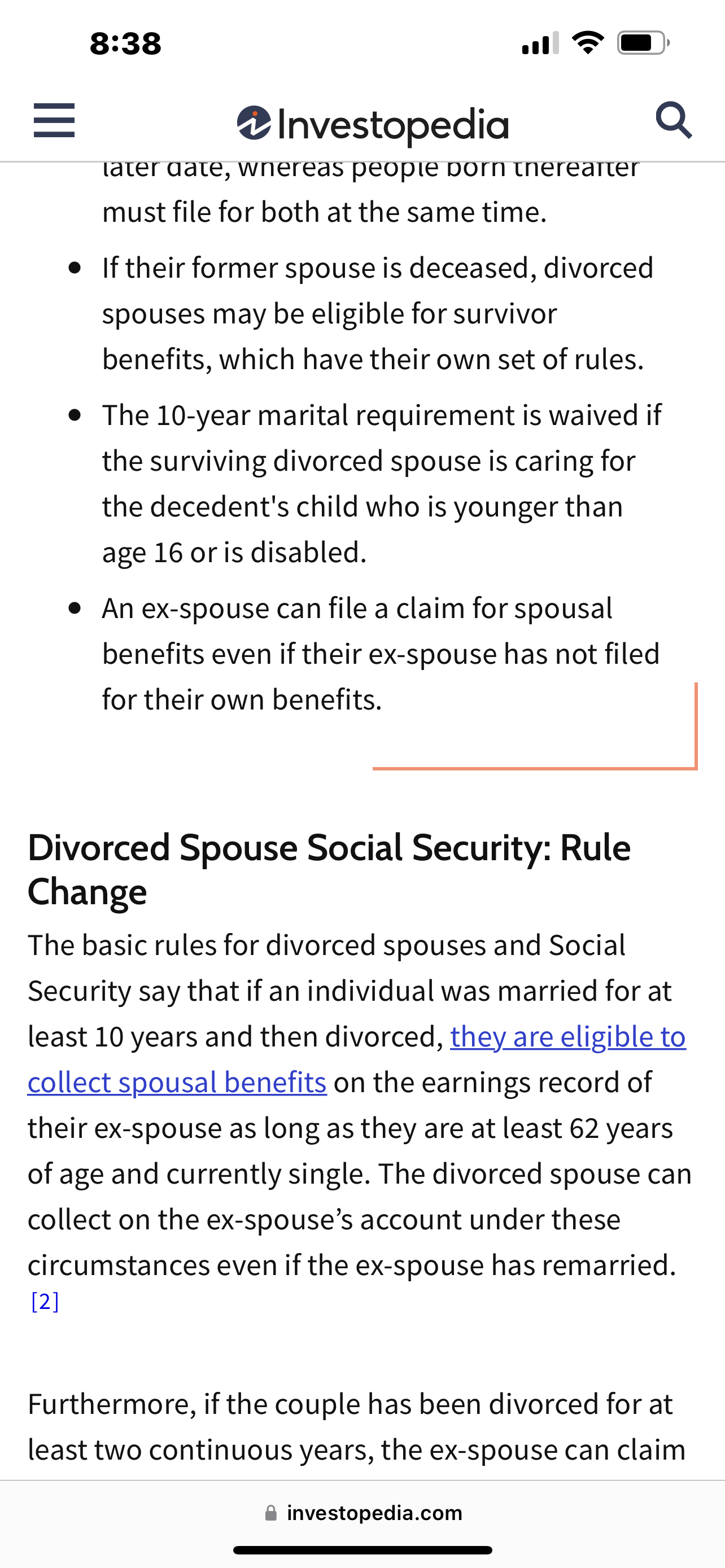 2019 SSA rule change spousal benefits