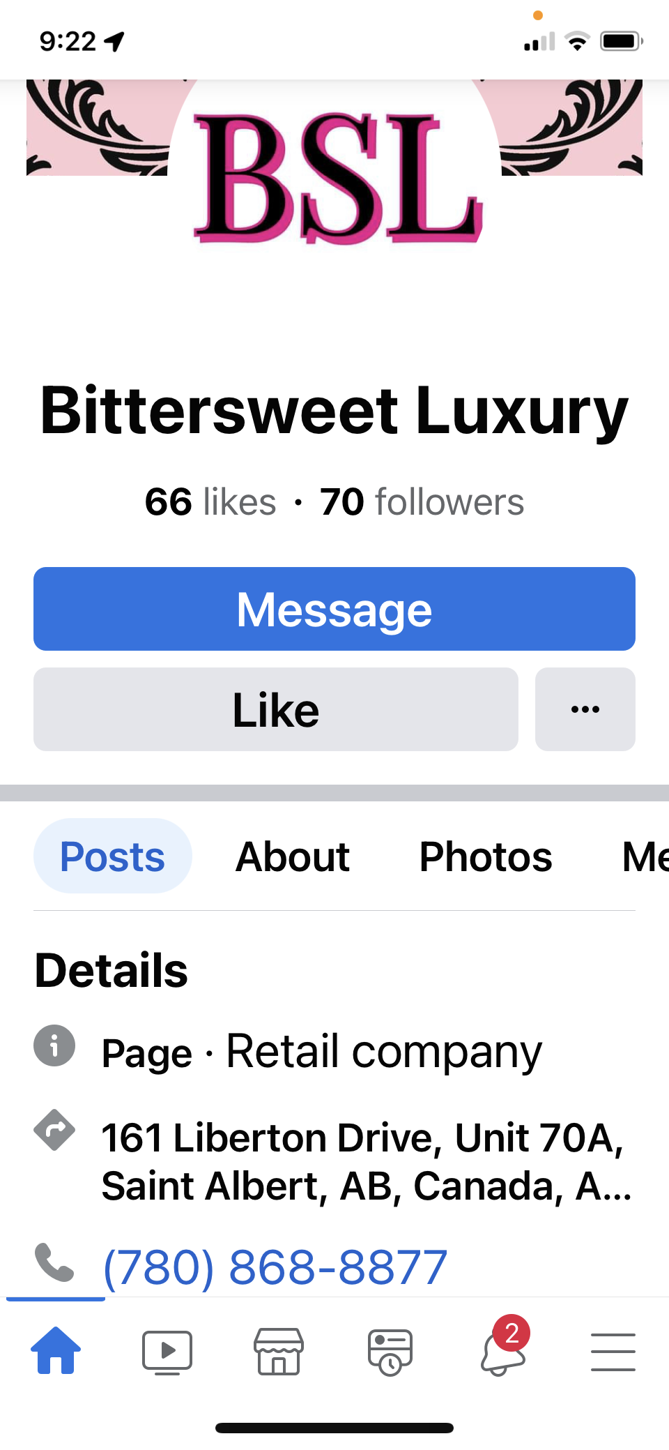 Bittersweet Facebook page