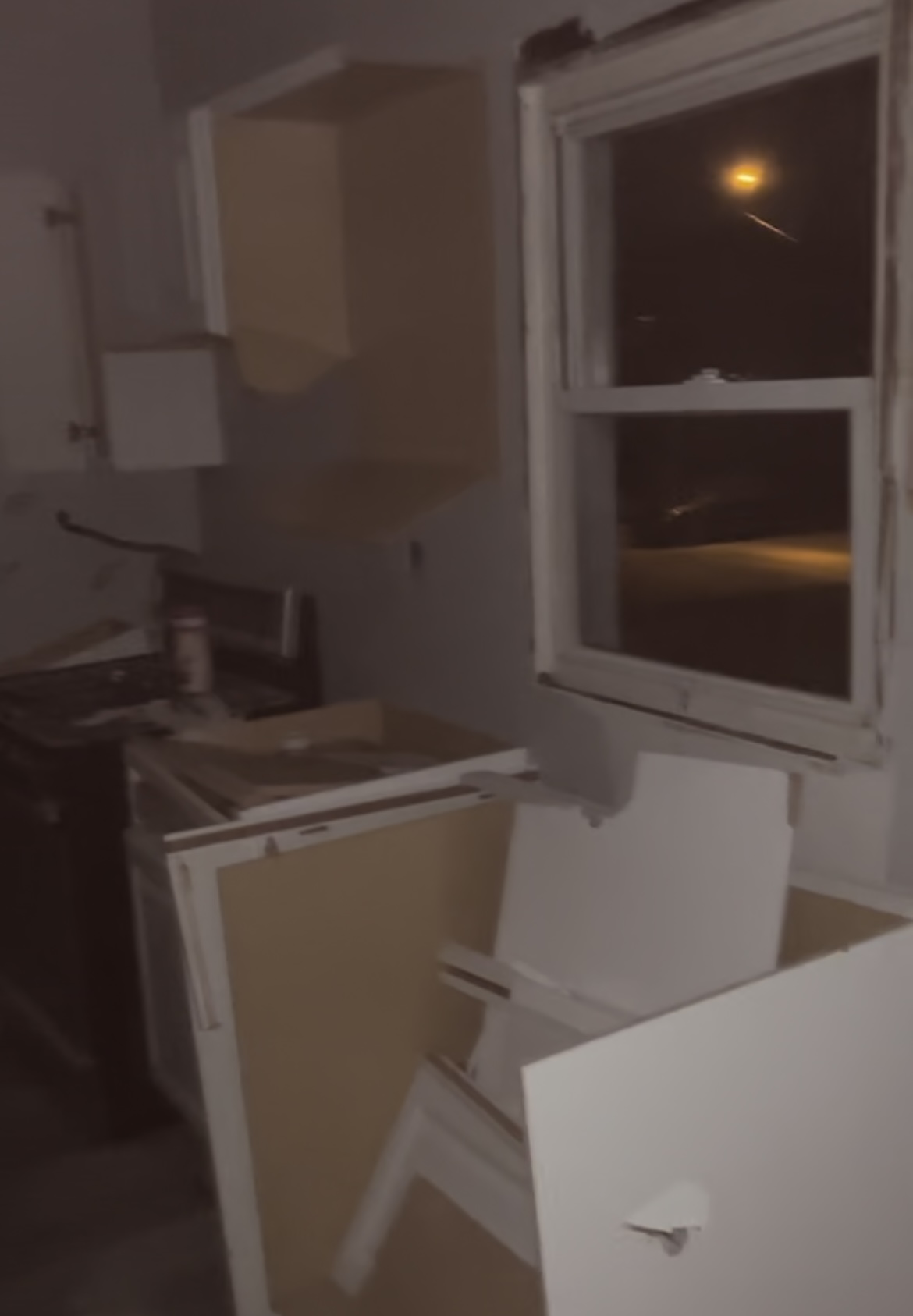 All brand new cabinets destroyed 