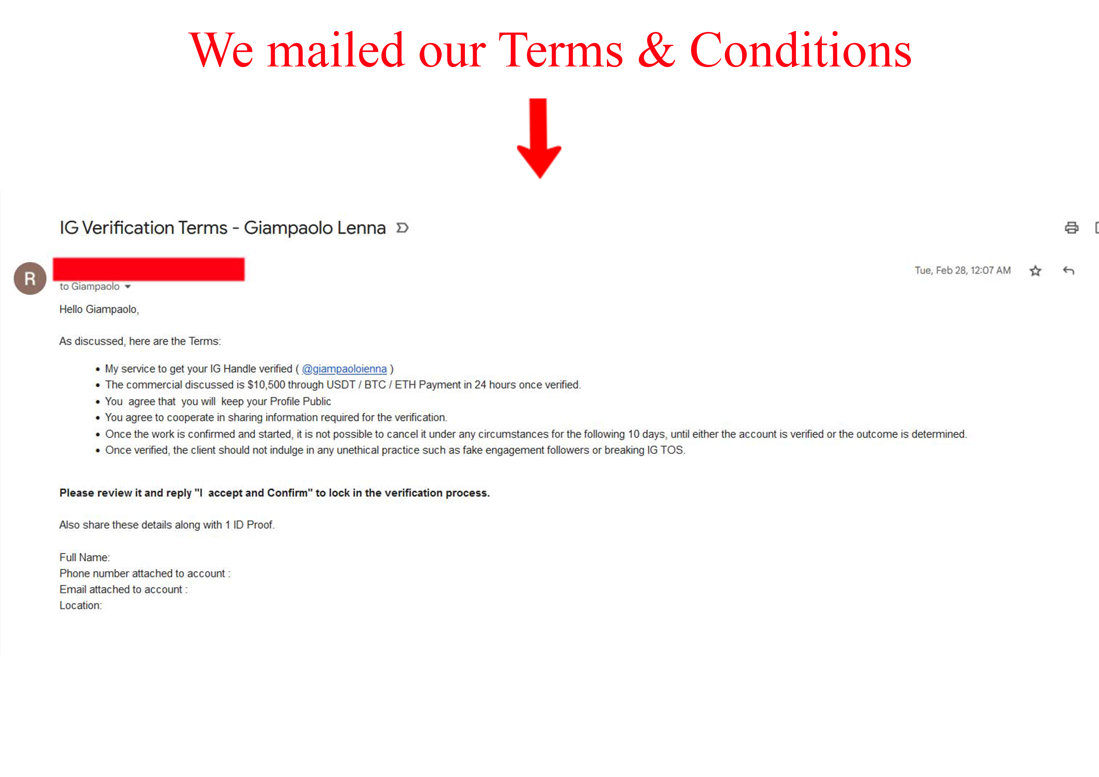Our Service Terms and Conditions
