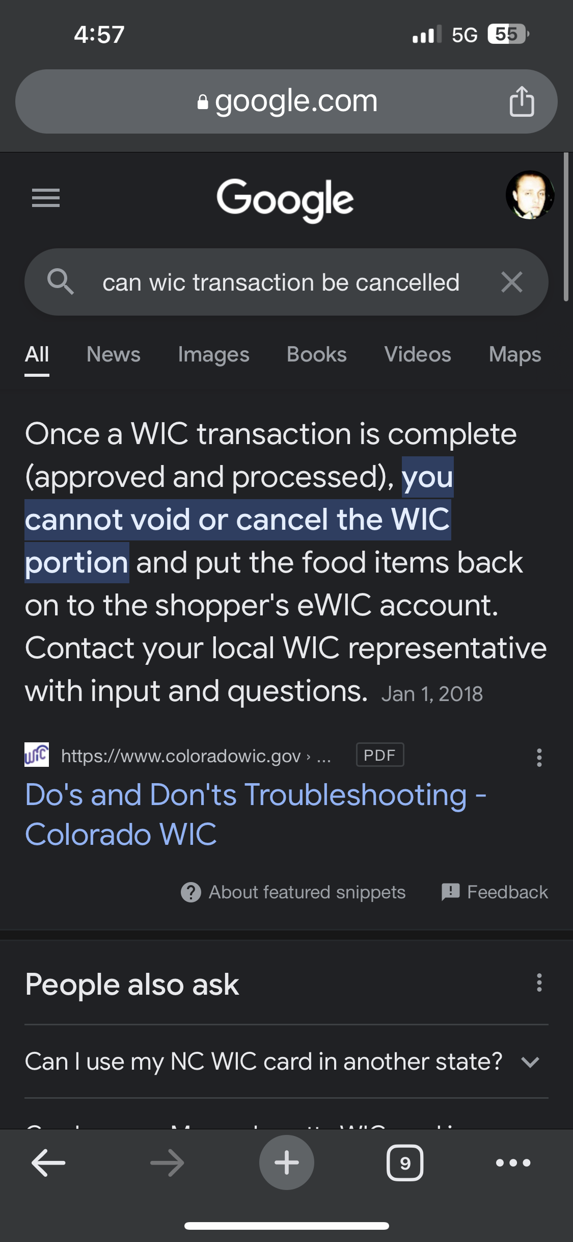 Google about WIC