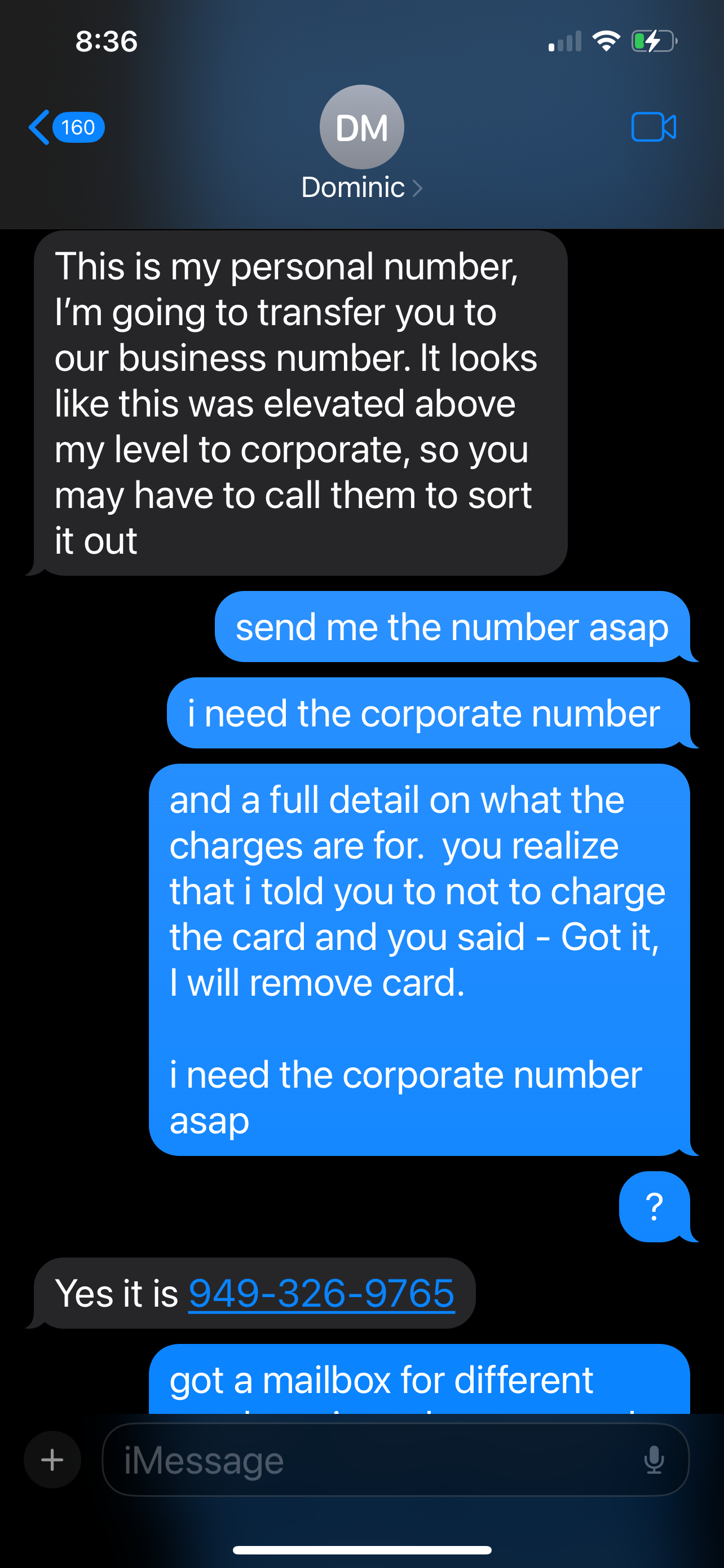 gives fake corporate number