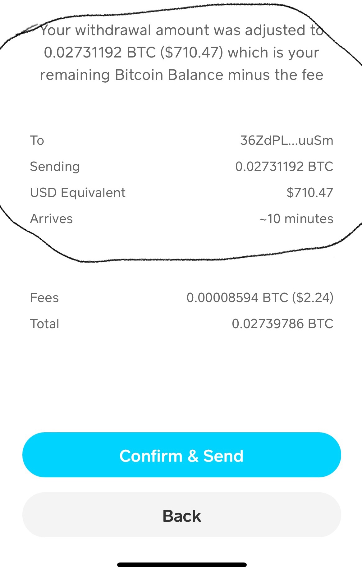 Sent bitcoin supposed fees for trading