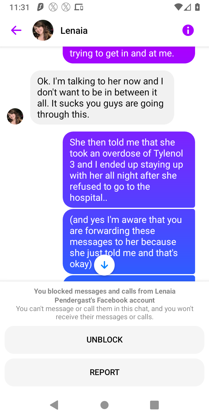 Text #3 to friend evincing she hit her husband