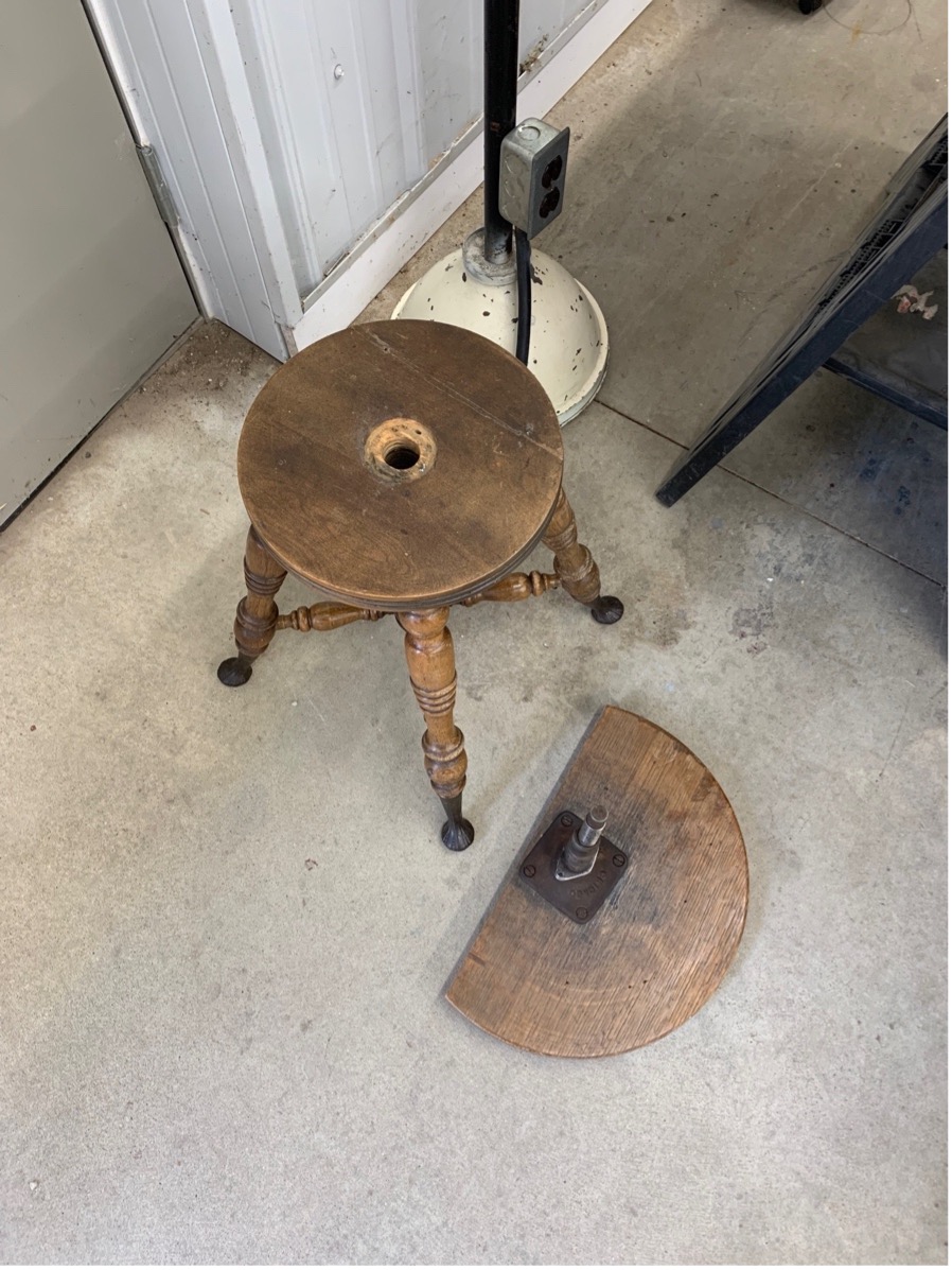 Broken antique piano stool - poor packing