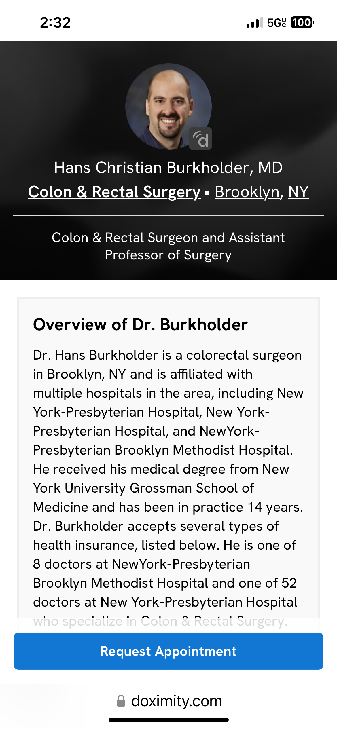 Hans Christian Burkholder, MD Colorectal Surgeon
