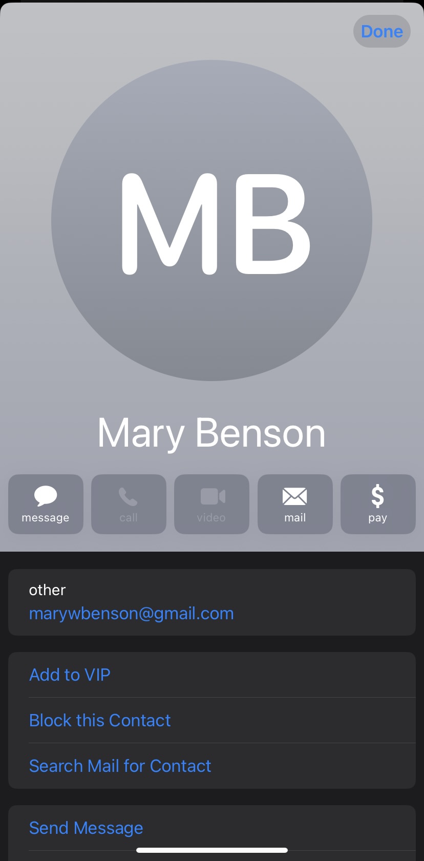 Mary Benson email