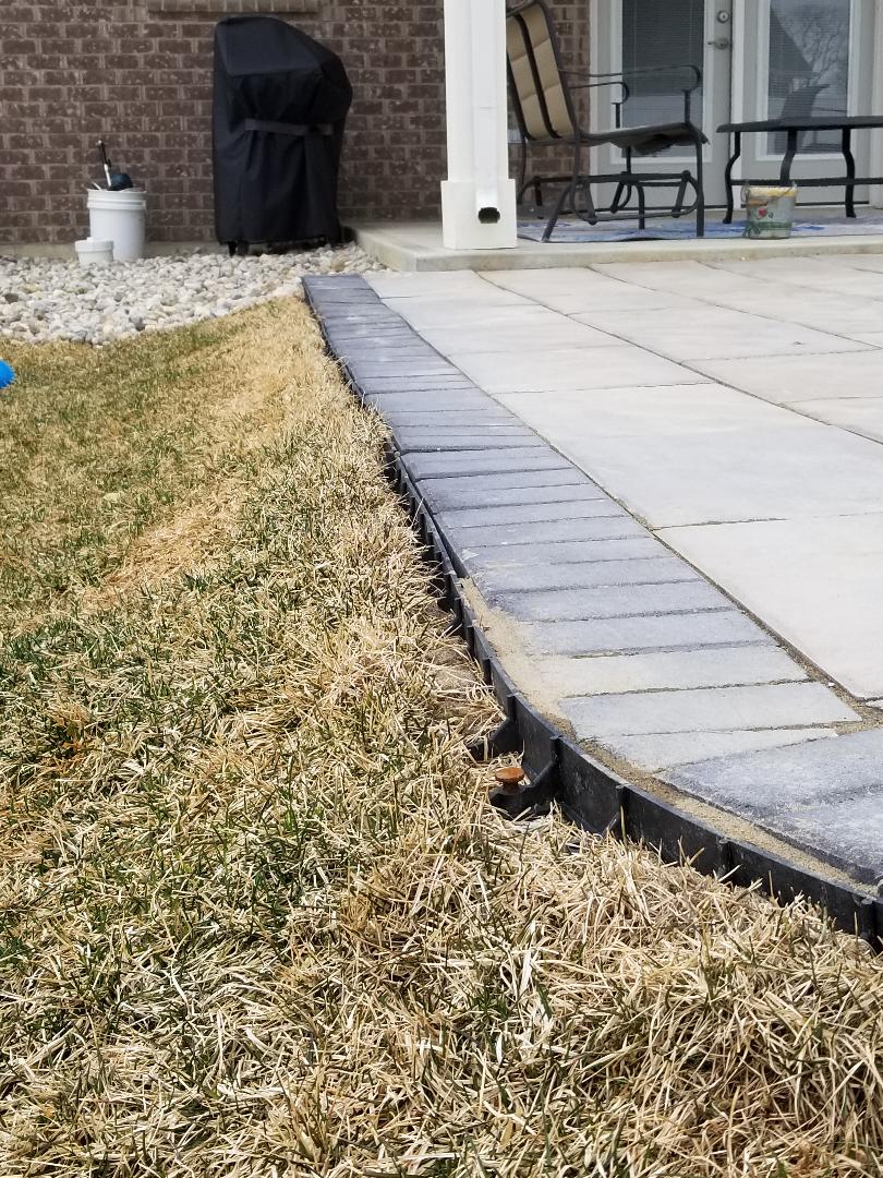 uneven patio, drop off from patio